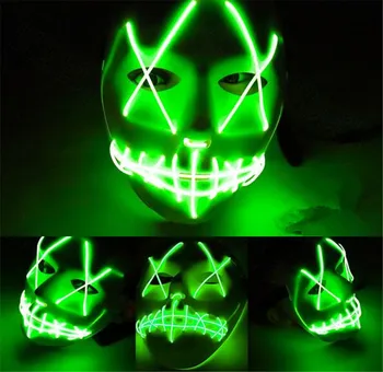 

20pcs Halloween Mask LED Light Up Party Masks The Purge Election Year Great Funny Masks Festival Cosplay Costume Supplies Glow