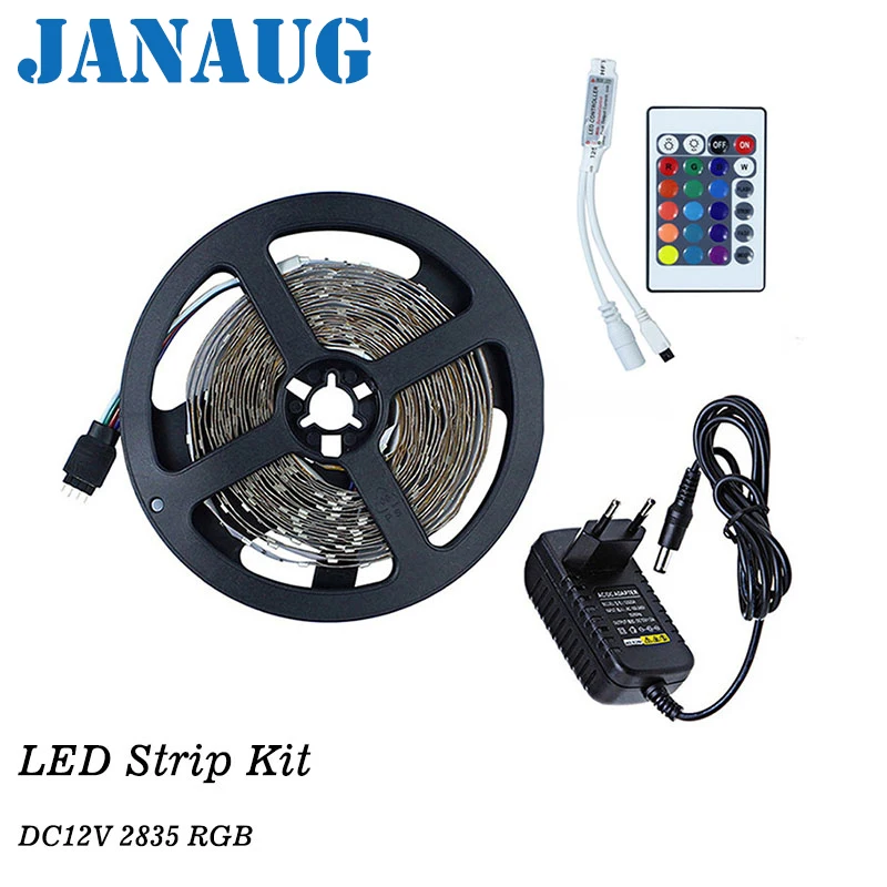 

LED Stripe Light Kit 5M 10M 2835 RGB LED Bande with DC12V power + 24 Key RGB Controller for Home Party Birthday Xmas decoration