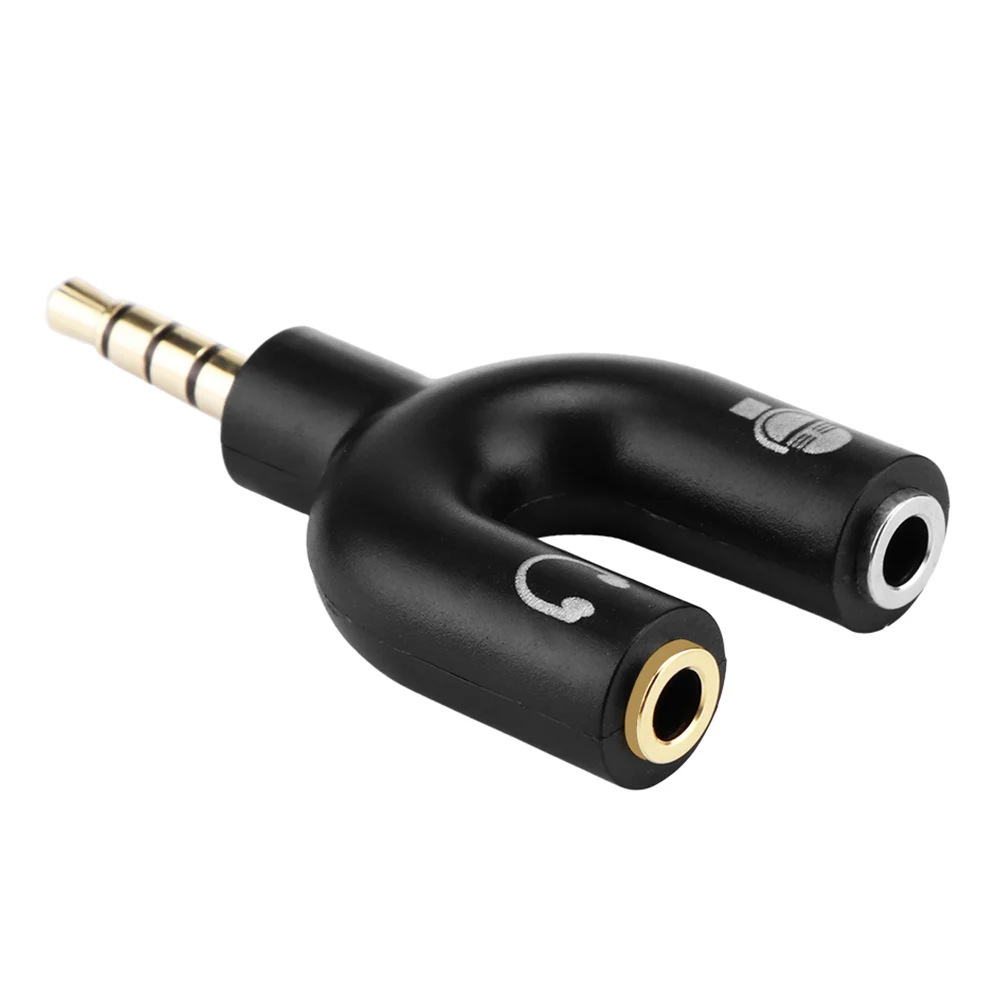 UGREEN Headset Splitter Headphone Mic Y Adapter Cable, 3.5mm Audio Male to Separate Stereo Aux Female Jack & Microphone Female Jack Compatible for PS4, Xbox, Laptop, Phone, PC Gaming Headset (Black)