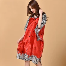 Стиль, китайский женский халат из вискозы, женское сексуальное свободное мягкое белье, ночная рубашка с принтом, банное платье, пижама, один размер