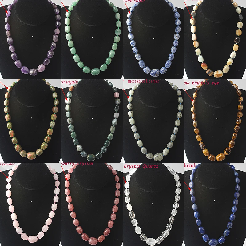 

LanLi Fashion jewelry Oval 16x26mm to 9x13mm large to small gradient natural gem bead necklace The amulet of a beautiful woman