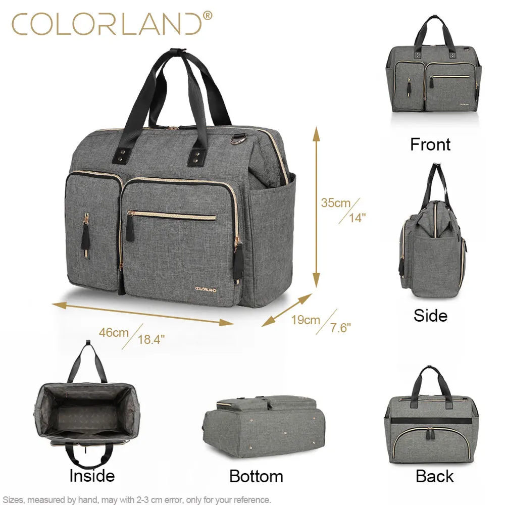

COLORLAND Mommy Baby Diaper Bag Large Capacity Waterproof Travel Care Bag To The Hospital Maternity Bag For Baby Carts Newborns