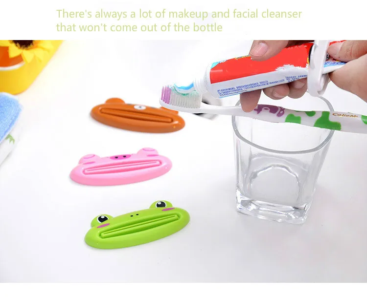 3Pcs HOT Bathroom Home Tube Rolling Holder Squeezer Easy Cartoon Toothpaste Dispenser