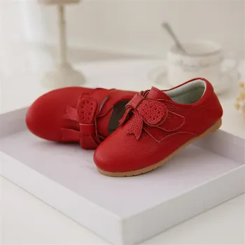

Children's shoes 2020 red pink black leather shoes girl princess bow soft party dress children's shoes single shoes