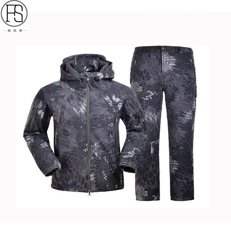 Outdoor Sport Softshell TAD Tactical Sets Men's Camouflage Hunting Clothes Military Suit Camping Hiking Hunting Jacket Or Pants 