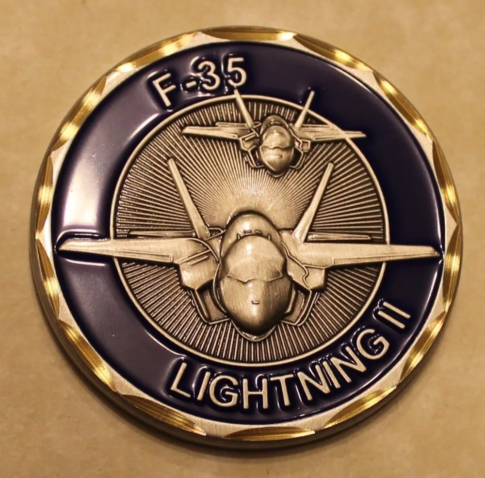 ВОЕННЫЕ МОНЕТЫ F-35 Lightning II Air Force Gold Finish наградная монета