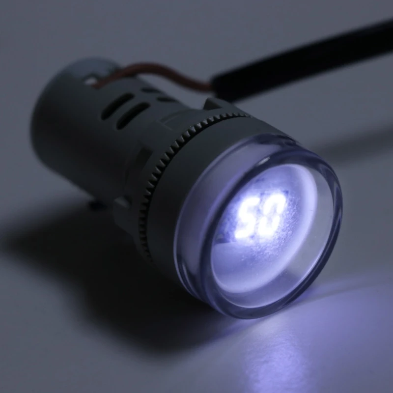 22 мм светодиодный цифровой дисплей электричество Герц AC частотомер Индикатор сигнальная лампа огни тестер комбинированный диапазон измерения 20-75 Гц