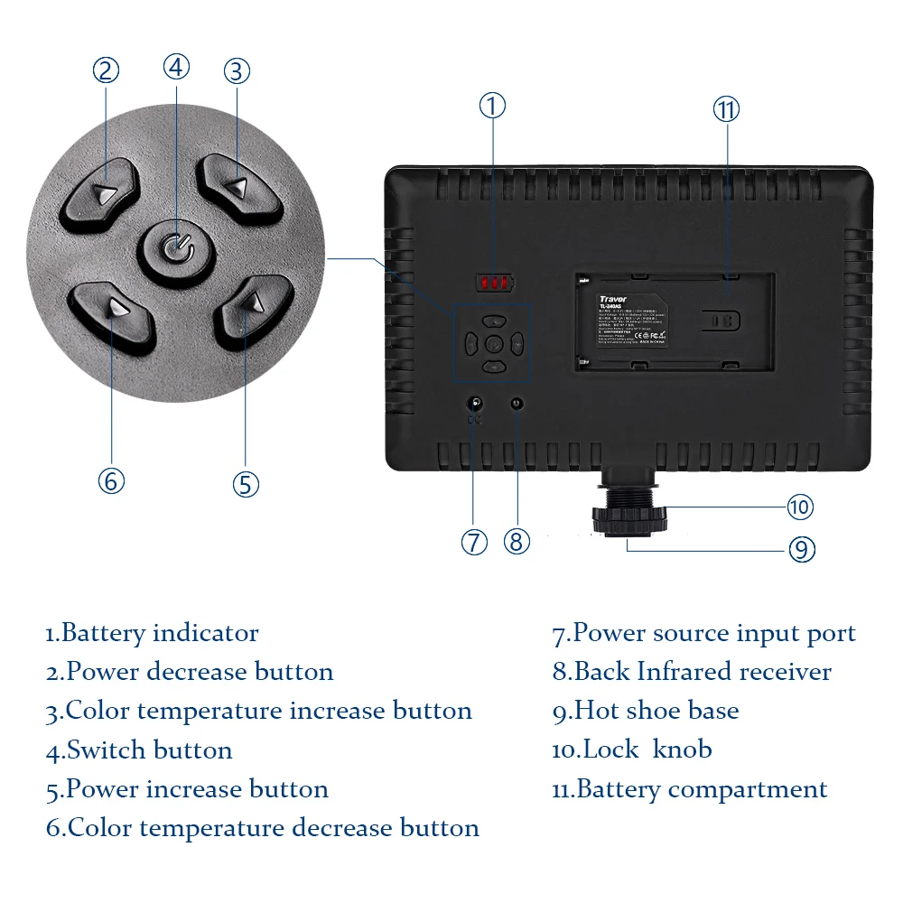 Travor видео светильник 240 шт. Светодиодный светильник освещение для фотосъемки в студии панельный светильник с регулируемой яркостью 5600K со штативом для фотосъемки и видеосъемки