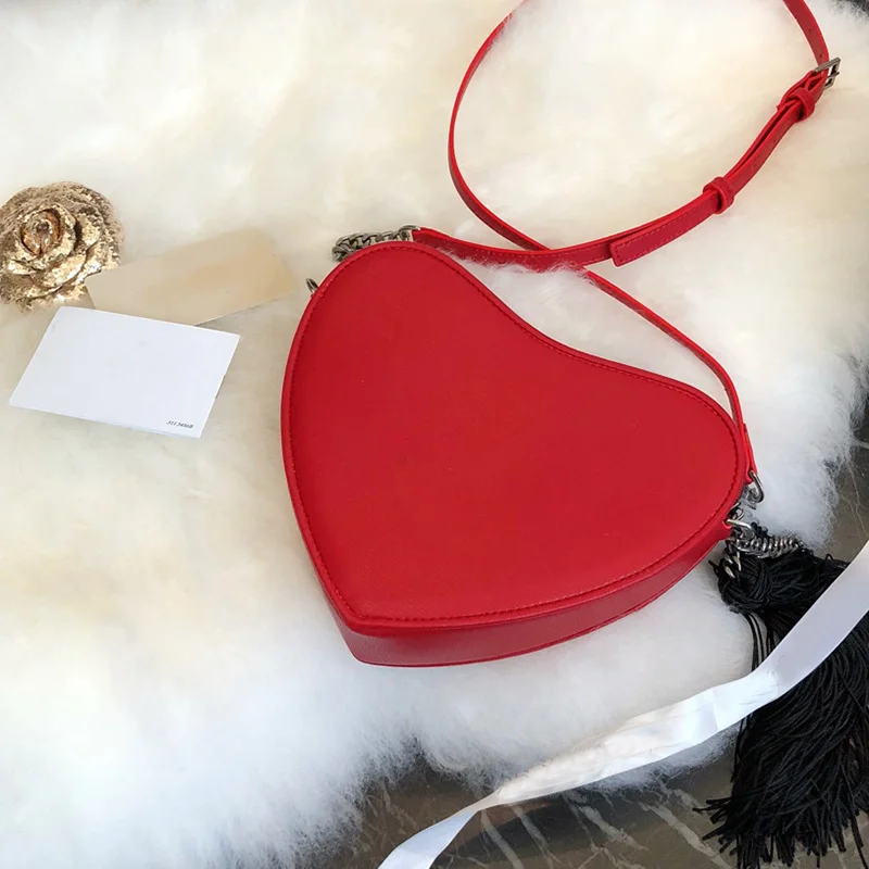 

koraba Brand Logo Fashion Genuine Leathe Crossbody Bags for Women 2018 Heart Shaped Shoulder Bag Tote Purse Handbag Messenger