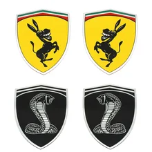 3D Aluminum Cobra Donkey Car Window Bumper Body Sticker Emblem Decal Steering wheel sticker Car Styling For VW BMW Ford Mustang