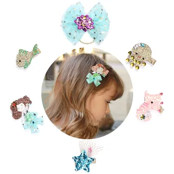 

Glitter Star Shape Hairpins Shell Pink Hairbands Sea Horse Hair Clip Glitter Felt Octopus Sequin Kids Lovely Animals Headwear 24