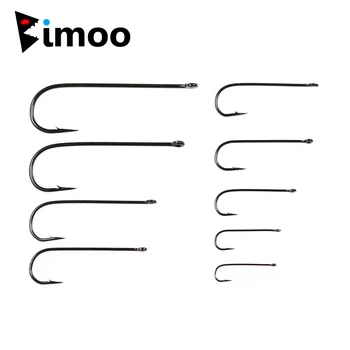 Bimoo 50PCS Aberdeen Long Shank Fish Hook Saltwater Fresh Water Fishing Hooks Sabiki Rig Streamer Fly Hook Size 10 4 2 2/0 3/0