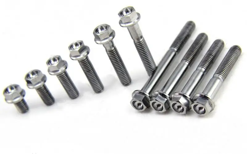 

M8 Length 10-50mm Ti GR5 Titanium Hex Concave Head Flange Bolts For Motorcycle