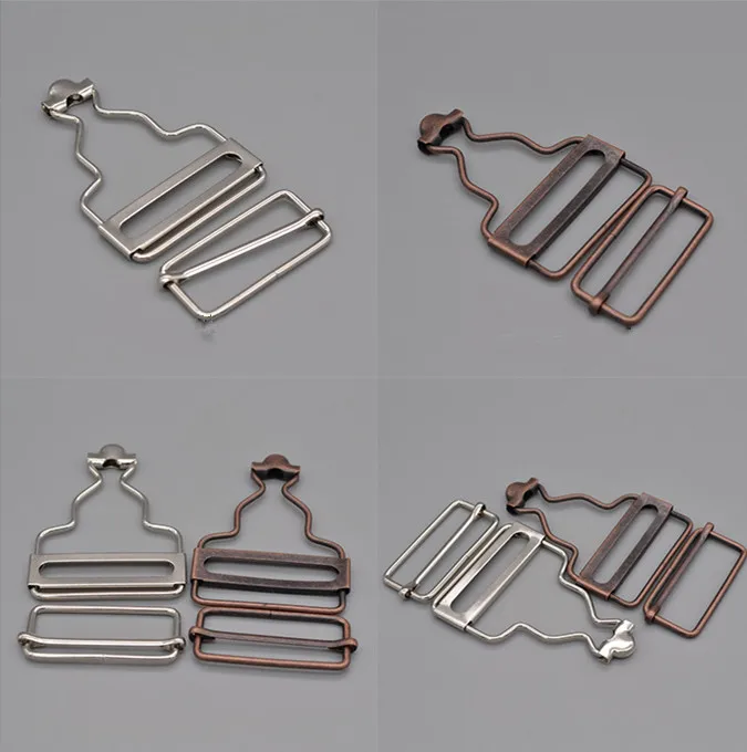 

5 set=10 pcs 32mm/38mm not rust alloy Dungaree Fasteners Clip for Suspender Brace Buckles in Silver or Bronzes Slider Bib