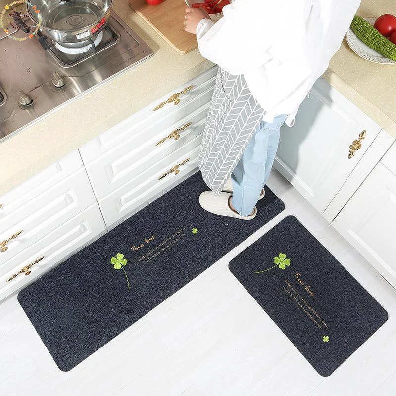 Infant Shining 2PCS Kitchen Mat Oil And Water Absorption Carpet Non-slip Door Mat Living Room Floor Mat Machine Washable Carpet