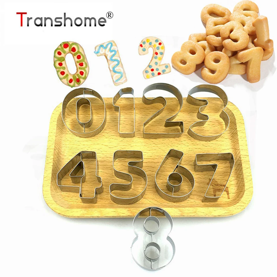 

Transhome Cookie Cutters 9pcs/set Large Size 0-8 Number Shape Stainless Steel Biscuit Mold Fondant Cutter Kitchen Cookie Tools