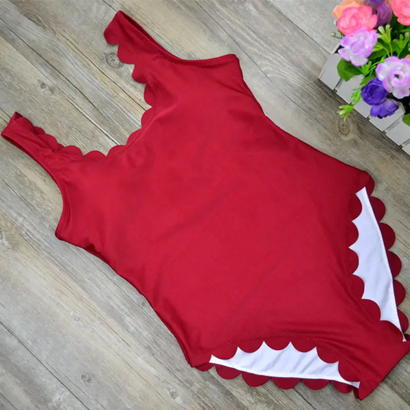

NAIDEY 2019 New One Piece Swimsuit Women Slim Backless Swim wear Wave Shape Beach Bathing Suits Monokini Swimwear XL Wine Red