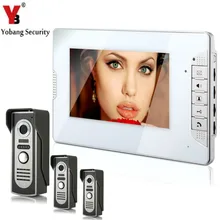 YobangSecurity 7″ inch Color LCD Wired Video Door Phone Doorbell Home Entry Intercom Kit System 1 Monitor 3 Camera