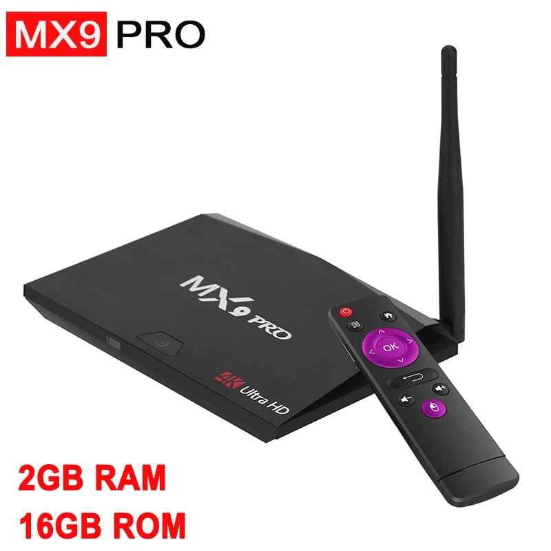 

MX9 Pro 2GB RAM 16GB ROM Android 7.1 Smart TV Box RK3328 Quad Core 2.4G WiFi Bt 4.1 H.265 VP9 HDR 3D UHD 4K android tv box