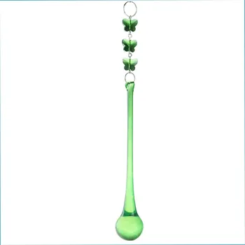 

150mm 10PCS/LOT Green Crystal Prisms Waterdrop Design Wedding Party Supplies Home Decoration Chandelier Parts