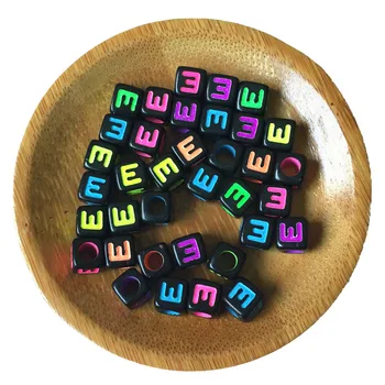 

Cube Acrylic Letter Beads 1900PCS/Lot Big Hole Colorful Cube Initial Square Plastic Jewelry Bracelet Spacer Beads
