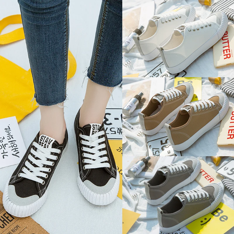 

Plus Size Women Vulcanized Shoes Woman 2019 New Unisex Casual Canvas Shoes Ladies Flats Outdoor Basket Femme Sneakers Women Shoe
