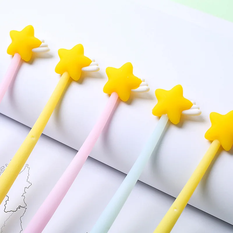 3 шт. мини Lucky Star гелевая ручка Набор 0,5 мм гибкие черные ручки для письма учительницы подарок для детей Канцтовары офисный школьный F620