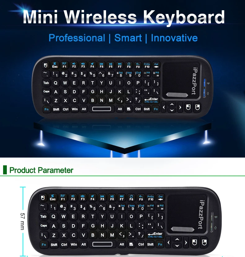 Мини беспроводная клавиатура 2,4G RF QWERTY клавиатура с сенсорной панелью Air mouse USB игровая клавиатура для Android tv Box Tablet PC