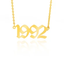Personalized Necklace Old English Number Necklaces Old English Custom Number Year Necklace Personalized Old English Jewelry english orpheus