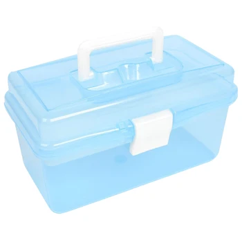 

Double Layer Hardware Tools Storage Box Holder Clear Blue