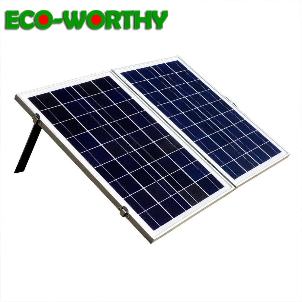 ECOworthy 50 Вт Складная поли панель солнечной энергии портативная 18В для дома 12В