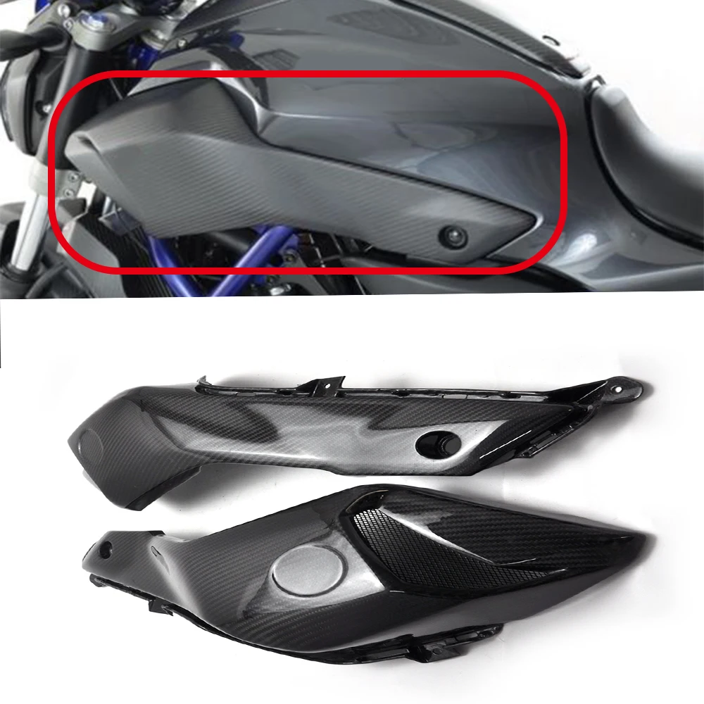 

KEMiMOTO For Yamaha MT 07 MT07 Side Panels for the gas tank twill weave Real Carbon Fiber FZ-07 MT-07 2013 2014 2015 2016