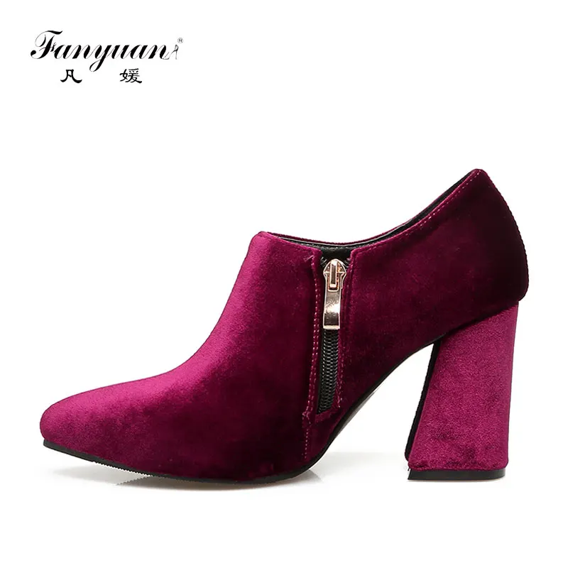 Party Shoes Women Zipper Pumps Pointed Toe Thick High Heels Faux Suede Shoes 2017 Spring Autumn Female Stylish Booties Big Size
Party Shoes Women Zipper Pumps Pointed Toe Thick High Heels Faux Suede Shoes 2017 Spring Autumn Female Stylish Booties Big Size