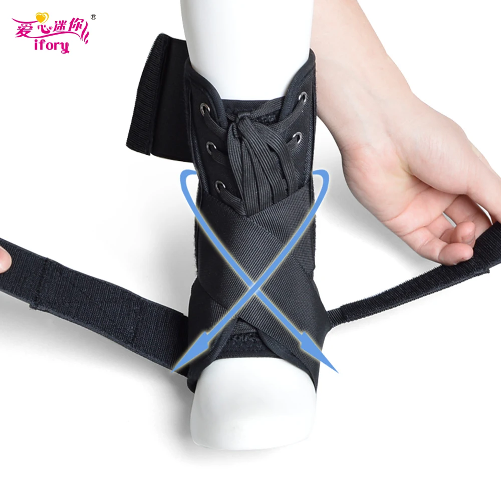 

Ifory 1Pcs Ankle Brace Support Sports Football Compression Medical Adjustable Cross Bandage Foot Stability Pain Relief