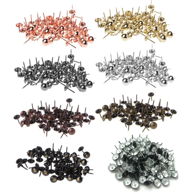 uxcell 100-200pcs Flat Head Furniture Nails Pins Upholstery Nails Tacks  11mmx17mm Silver/Gold/Bronze Tone - AliExpress