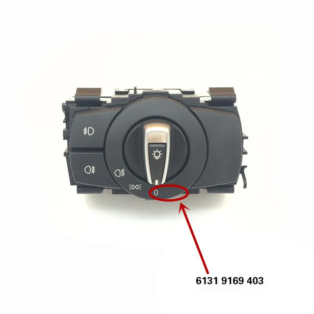 Headlight & Fog Light Control Switch For BMW 325i 335i M3 2008-2011 (Black) - Replaces 61319169404