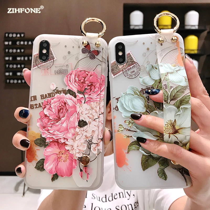 Fundas 3D рельефные цветы чехол для телефона Xiaomi Redmi Note 6 Pro прозрачный ремешок на