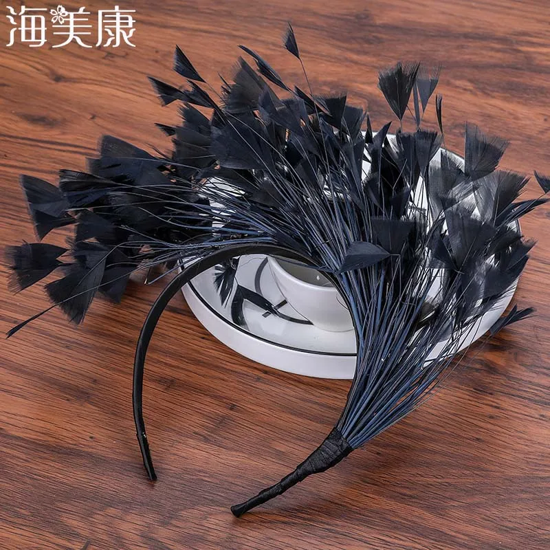

Haimeikang Feativel Hairband Female Feather Headband Hair Accessories Headdress Party Hair Head Decoration Crown