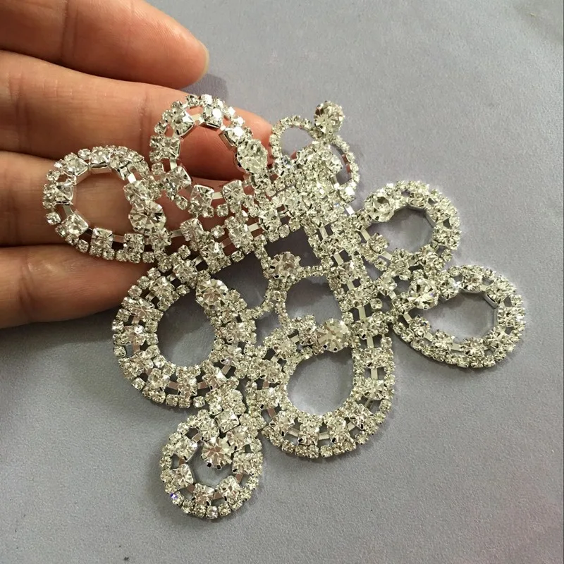 Аппликация из горного хрусталя 1 шт. 10X8,5 см цветок Серебряная основа пришить Аппликация использовать для свадьбы орнамент для одежды