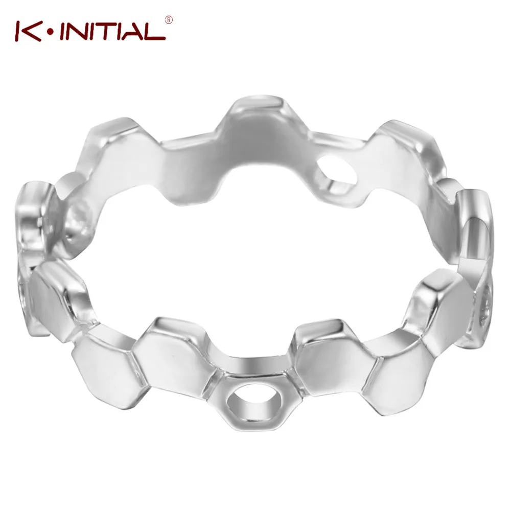 Kinitial 1Pcs Gold Silver Plated Honeycomb Hexa Rings for Women Knuckle Geometric Jewelry Fashion Anel Feminino Birthday Gift | Украшения и