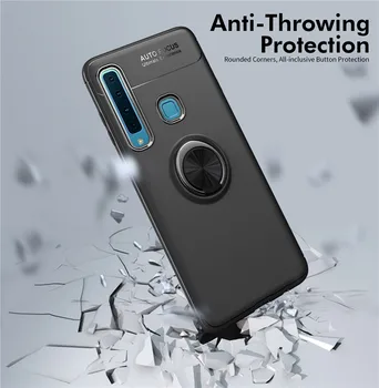 

50PCS Soft TPU Case For Samsung Galaxy A6 A8 Plus A7 A9 2018 A8S J2 Core J4 J6 J8 J3 J5 J7 Magnet Metal Ring Holder Stand Cover