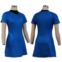 New Star trek в темноте Звездного Флота Маркус платье костюм Косплэй форма синий с нашивками