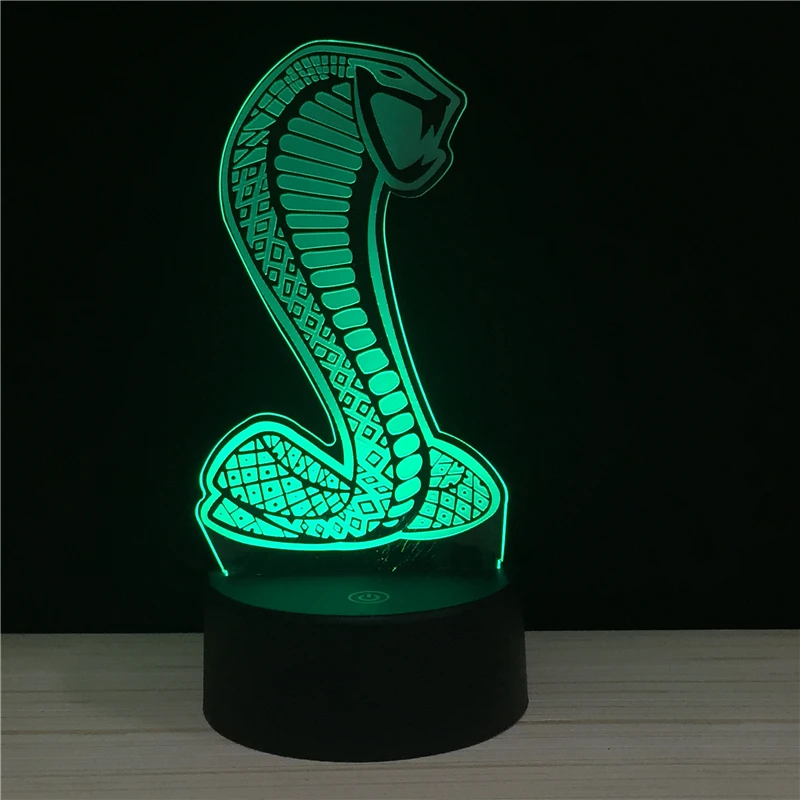 3D лампа Cobra Snake Mamba OUT 7 цветов меняющая цвет USB ночные лампы светодиодный ные фонари