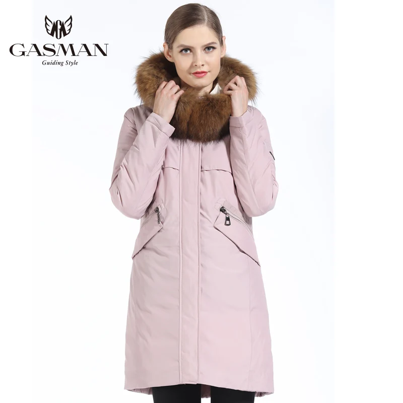 GASMAN 2018 New Winter Collection Women's Parka Hooded Warm Jacket For Women Parka Padded Coat Winter Natural Fur Collar Raccoon