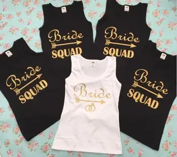 

personalize wedding Bride squad Bridesmaid tees tank tops singlets Bachelorette t shirts gift bridal party favors decorations