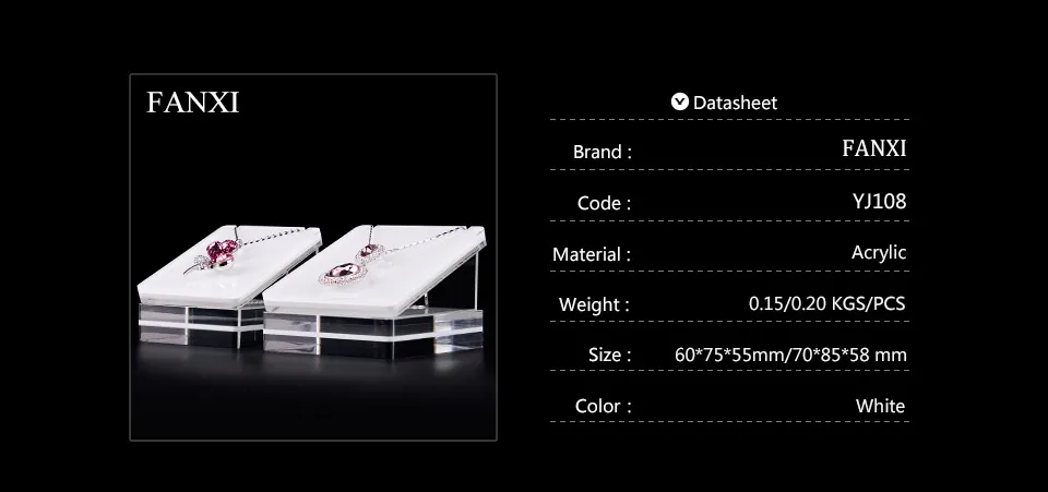 FANXI дизайн ожерелье Дисплей Полка Подставка Опора Белый акриловый дисплей ювелирных изделий выставочный держатель ювелирные изделия Органайзер витрина