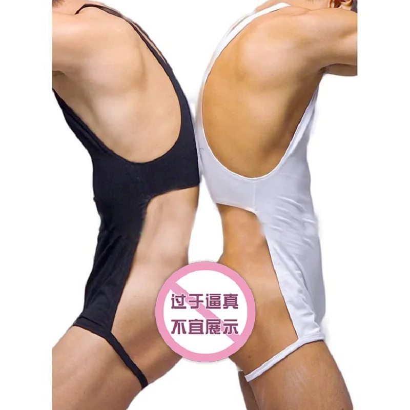 

Brand Men's sexy underwear Bodysuit Shapers Sexy male jumpsuit vest mankini black