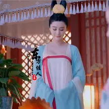 Голубой шифон танцевальный костюм Тан Служанка Костюм ТВ драма Легенда Тан императрица Ву meiniang актриса костюм