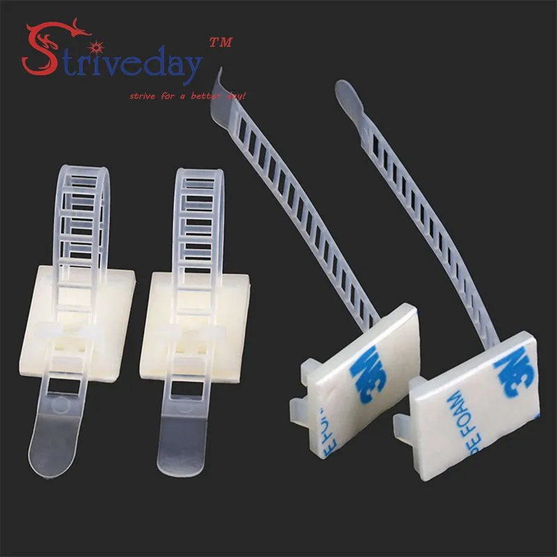 

10pcs/bag CL-3 Adjustable Cable clamps wire cable Tie Mounts Environmental protection Screw holes Adhesive Beamline Ties Mounts