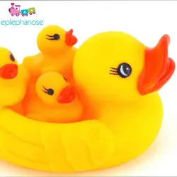 Детские игрушки для купания скрипучие резиновые милые желтые утки приманки игрушечные лошадки комнаты воды дети весело играть в игры